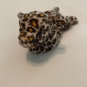 Ty Beanie Baby Brown Tan Freckles Jaguar Leopard Cat with Spots Stuffed Animal